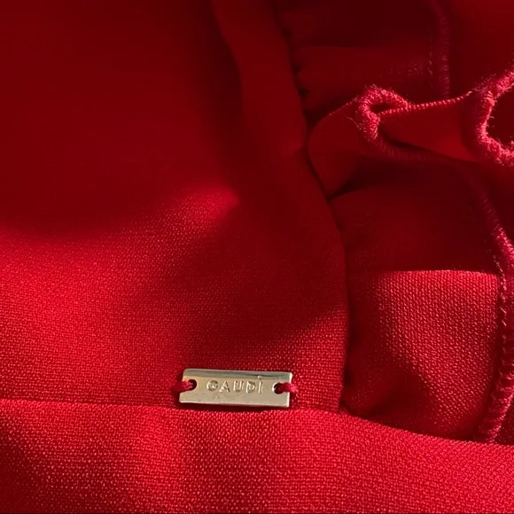 Gaudi' Red Ruffle Mini Dress - Picture 8 of 14